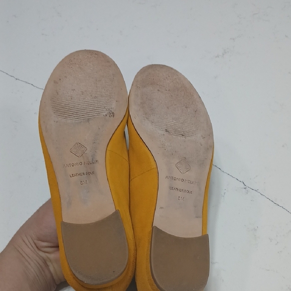 Yellow Suede Women's Flats, By Antonio Melani, All Leather, Sz 8, Pre-owned - Picture 5 of 9